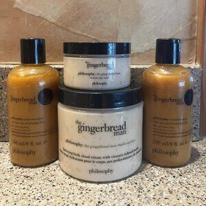 Philosophy 2 Gingerbread Man Shower Gels and Jumbo Cloud Cremes!! NEW
